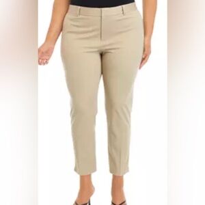 Crown & Ivy Women's Beige Straight Leg Pants
